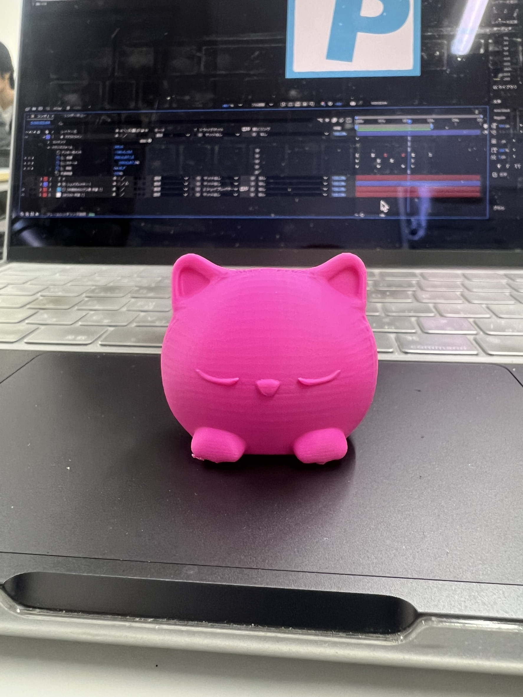 3Dプリンターで猫の置き物作成