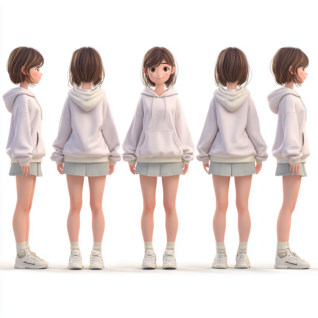 AIで三面写真を使ってキャラクターを3Dモデリングしてみた