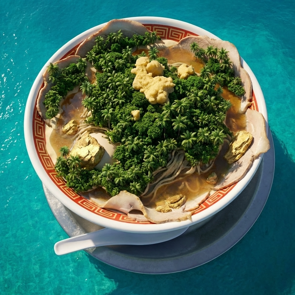 ラーメンの写真を使ってAIで島を作ってみた vol.2